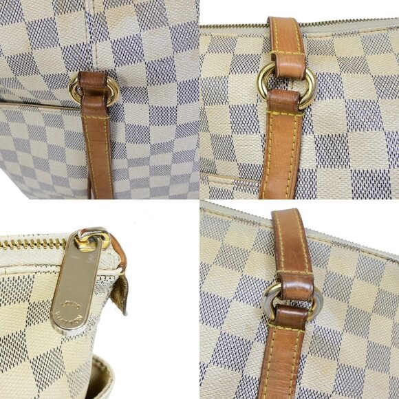 LOUIS VUITTON Totally MM Shoulder Bag Damier Azur Leather White - Picture 16 of 16